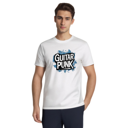T-shirt Texte 'Guitar Punk' Costume Ver.A