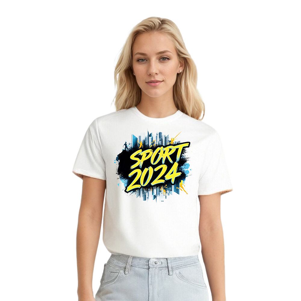 T-shirt Blanc et Noir 'Sport 2024'