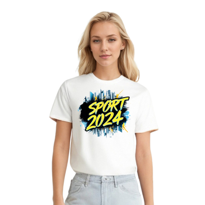 T-shirt Blanc et Noir 'Sport 2024'