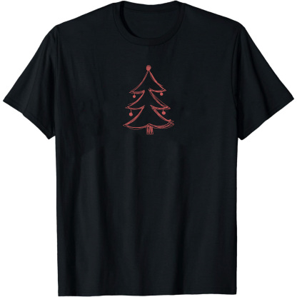 T-shirt Mignon Sapin de Noël Simple Pour Noël
