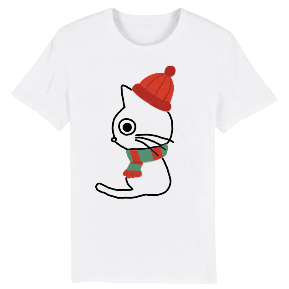 T-shirt Chaton avec Echarpe et Chapeau