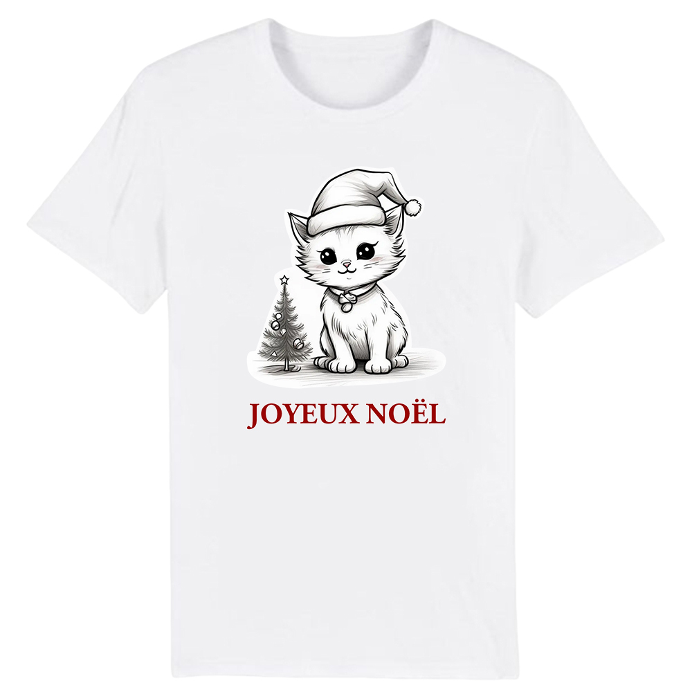 T-shirt Chat Texte Joyeux Noël Costume