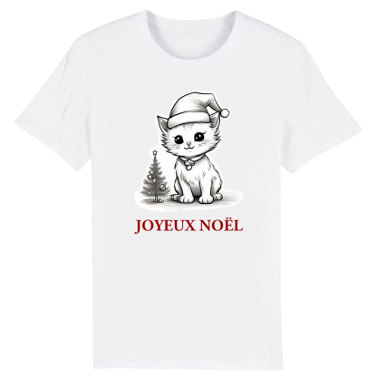 T-shirt Chat Texte Joyeux Noël Costume