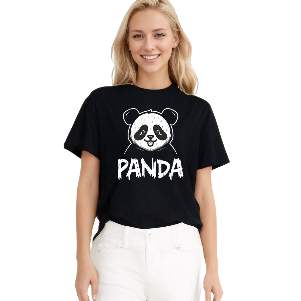T-shirt Imprimé Noir Animal Panda Costume