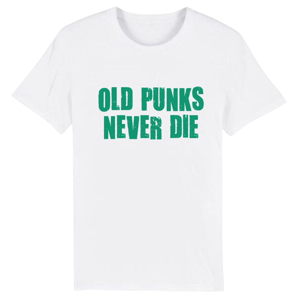 T-shirt Texte 'Old Punks Never Die' Costume Ver.A