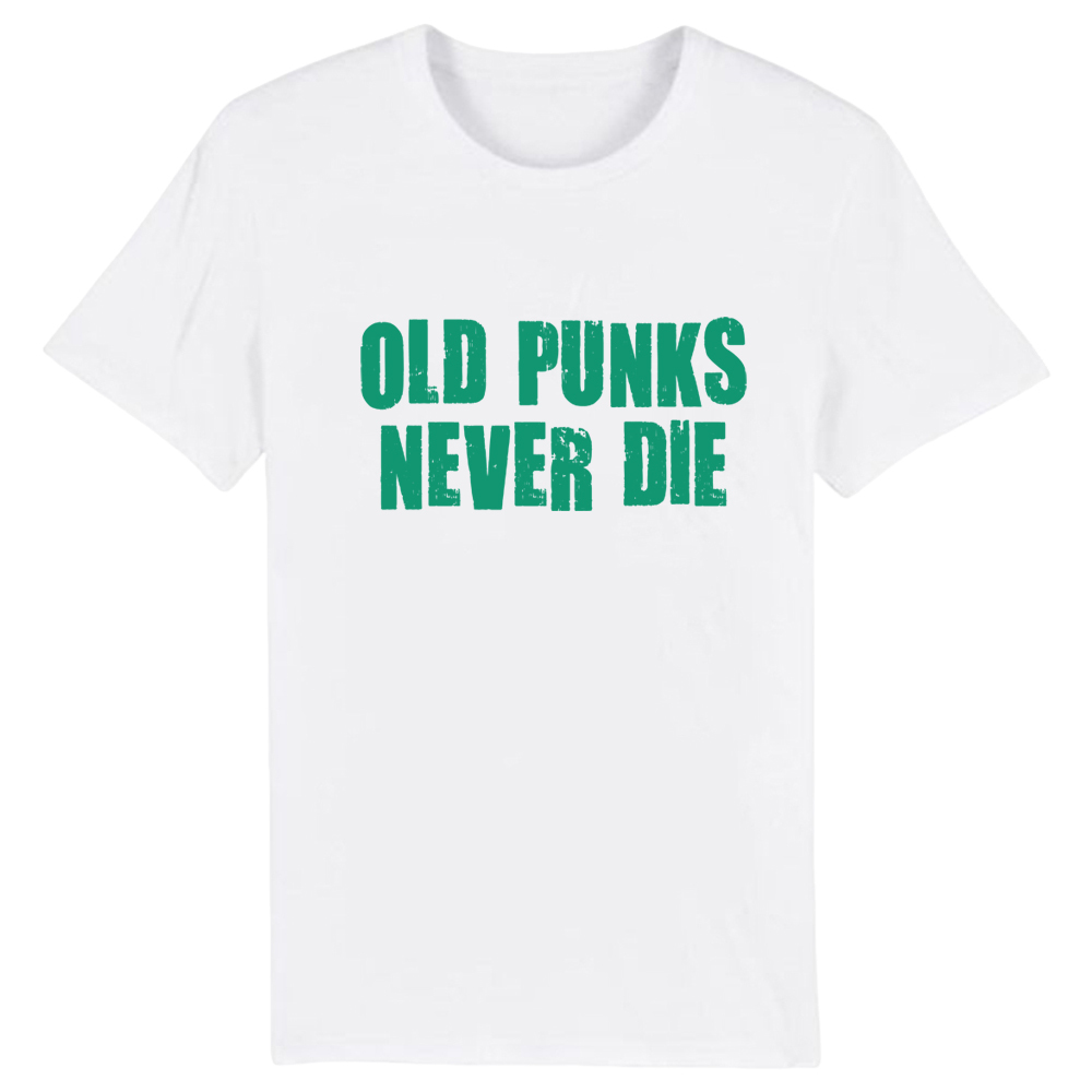 T-shirt Texte 'Old Punks Never Die' Costume Ver.A