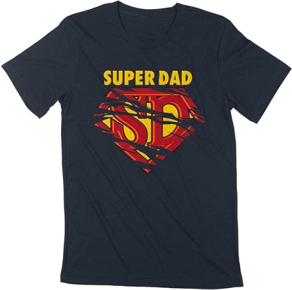 T-Shirt Noir Super Papa Super Héros Vintage Cadeau Pour Papa 