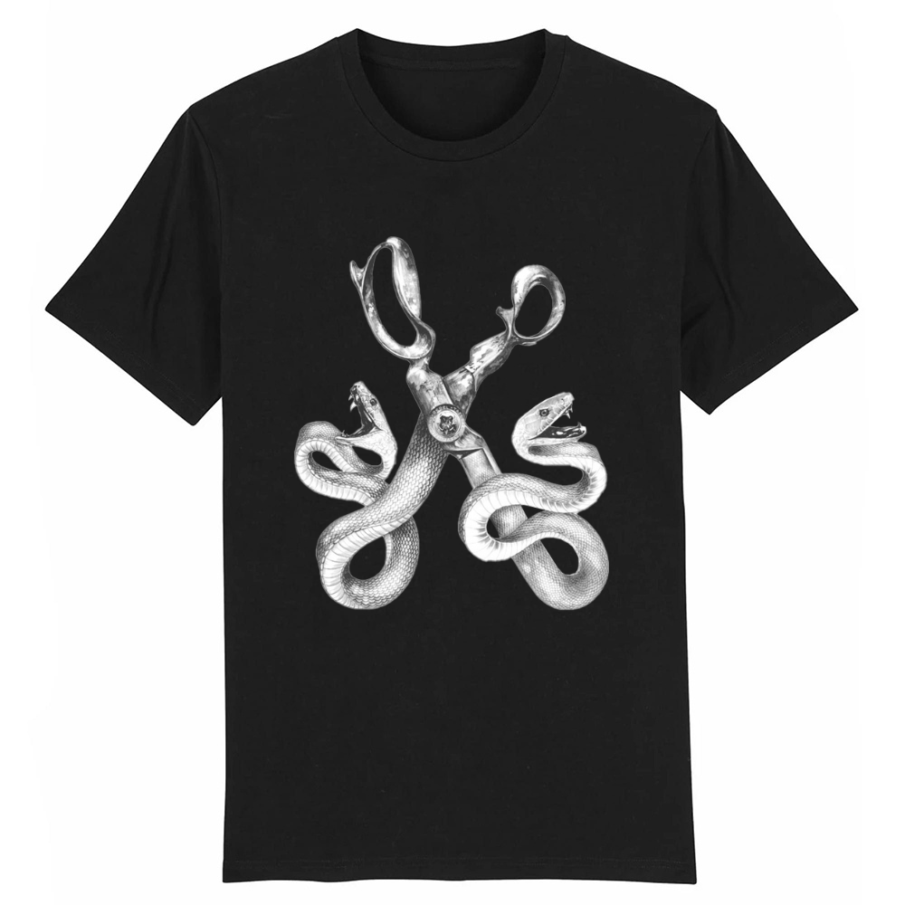 T-shirt Noir Serpent Art Homme Costume