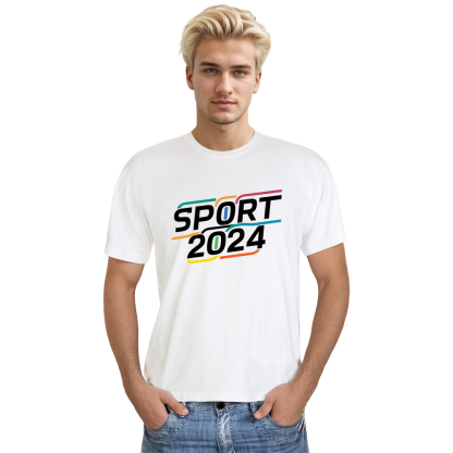 T-shirt Blanc et Noir 'Sport 2024' Ver.10