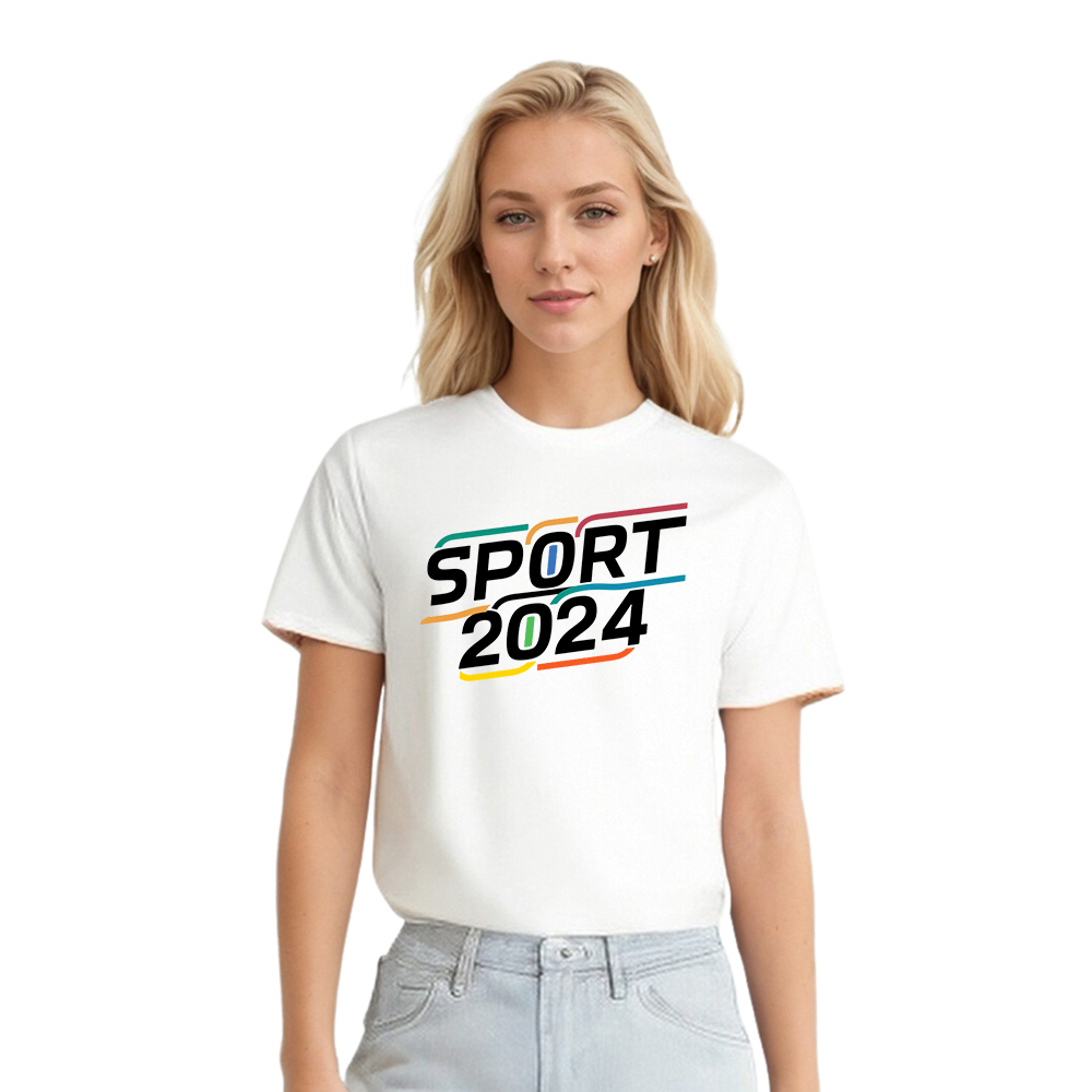 T-shirt Blanc et Noir 'Sport 2024' Ver.10