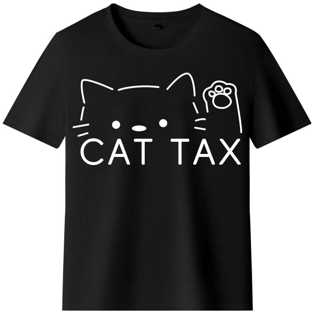 T-shirt Texte 'Cat Tax' Ver.3