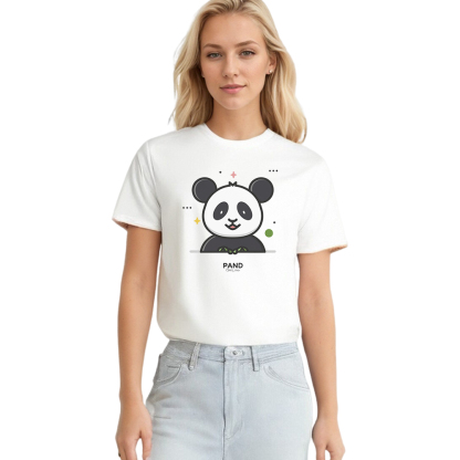 T-shirt Imprimé Blanc Animal Panda Costume