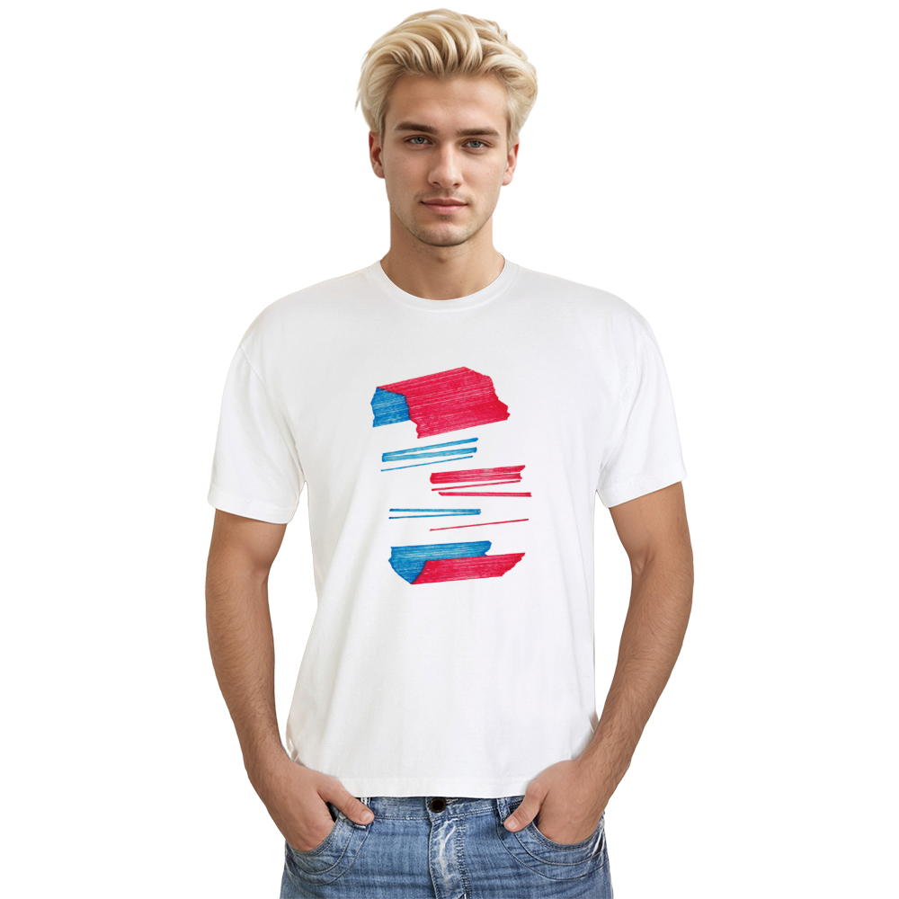 T-shirt Formes Irrégulières Dessin Original