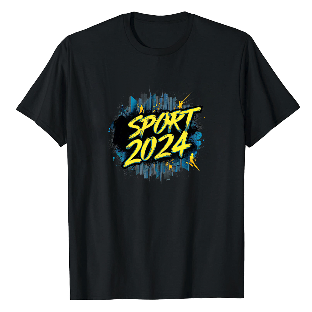 T-shirt Blanc et Noir 'Sport 2024'