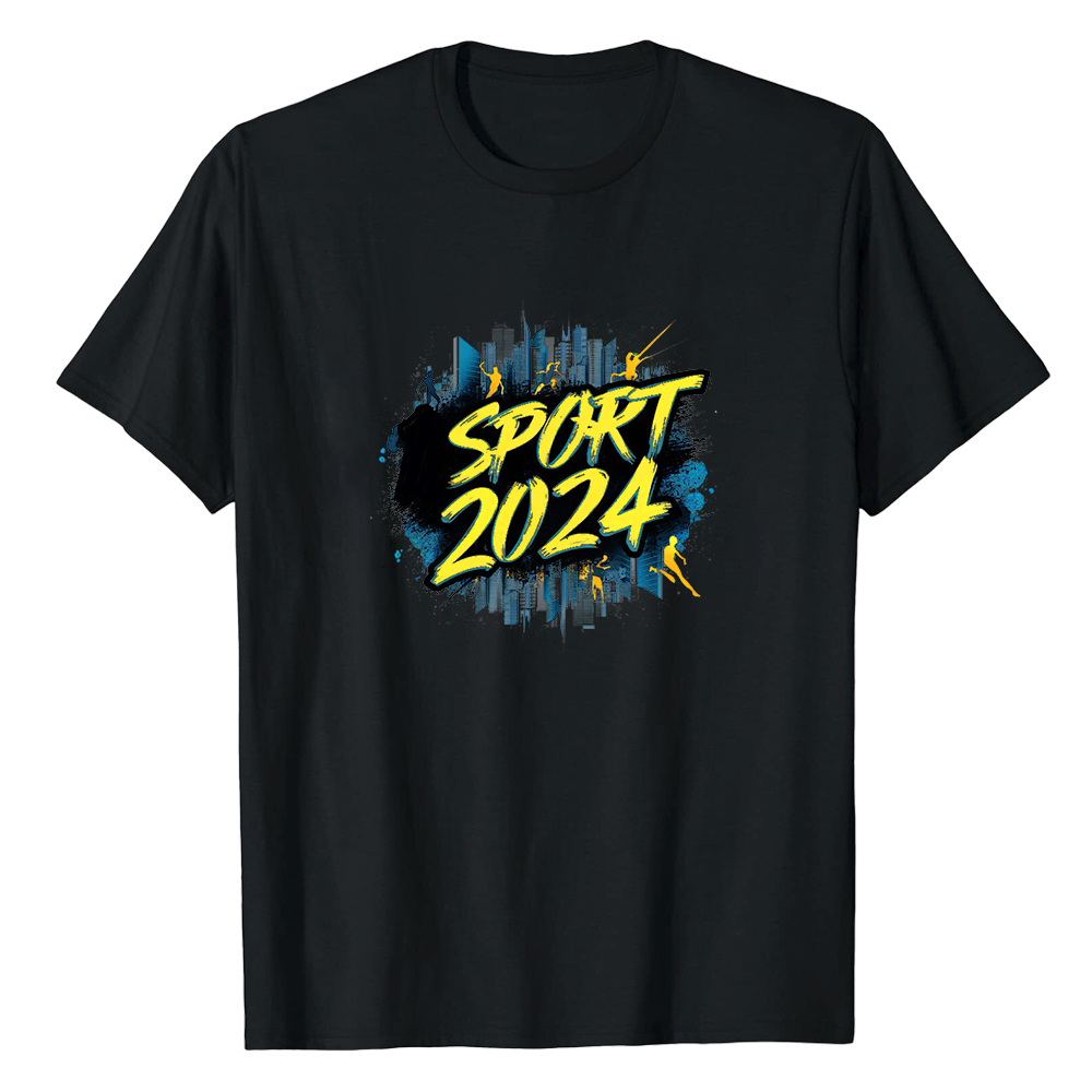 T-shirt Blanc et Noir 'Sport 2024'