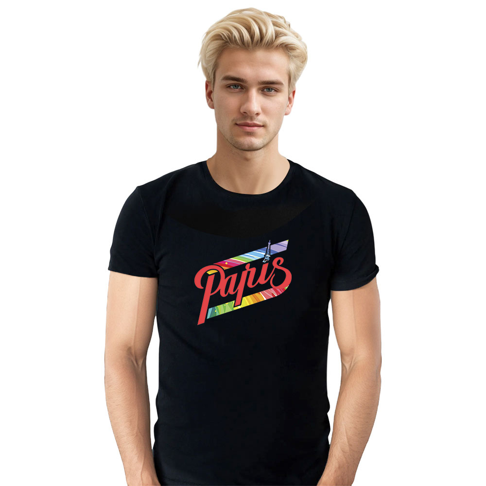 T-shirt Blanc et Noir 'Paris' Ver.D