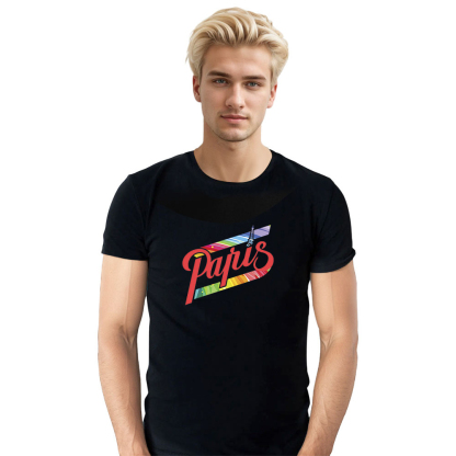 T-shirt Blanc et Noir 'Paris' Ver.D