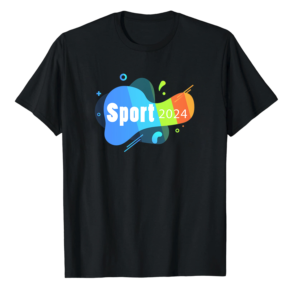 T-shirt Blanc et Noir 'Sport 2024' Ver.6