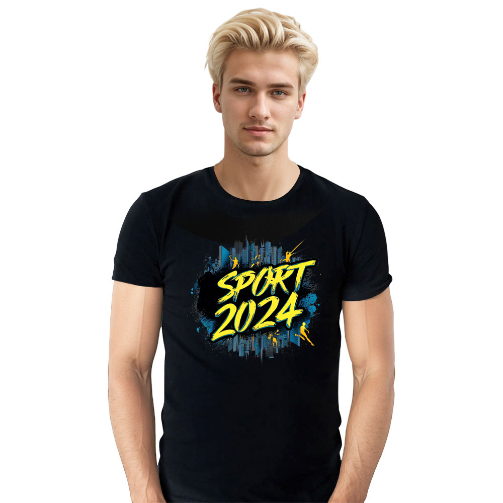 T-shirt Blanc et Noir 'Sport 2024'