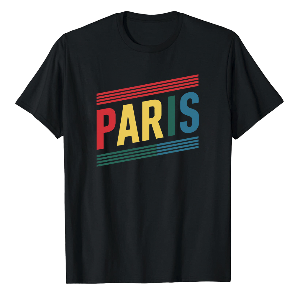 T-shirt Blanc et Noir 'Paris' Ver.H