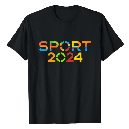 T-shirt Blanc et Noir 'Sport 2024' Ver.7