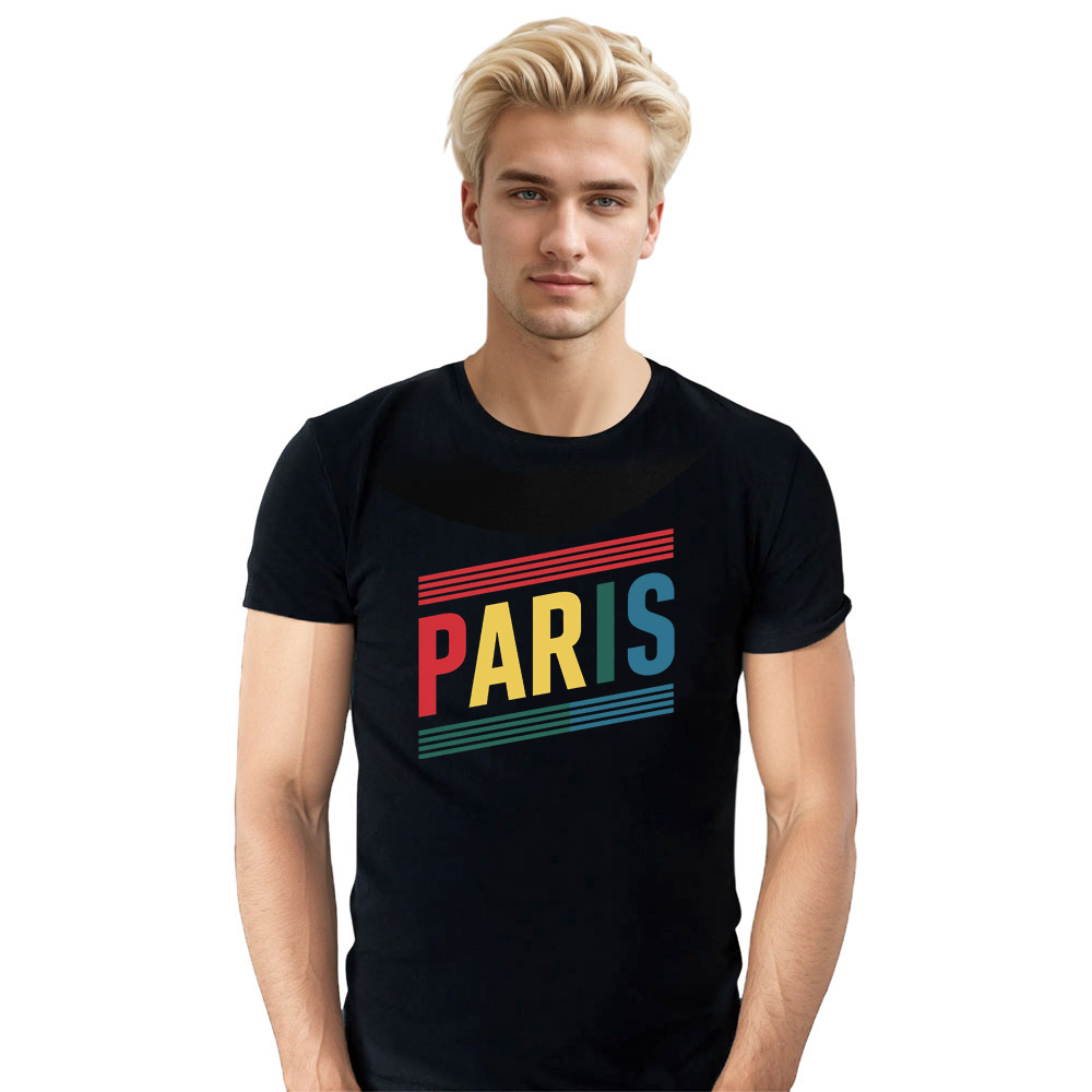 T-shirt Blanc et Noir 'Paris' Ver.H