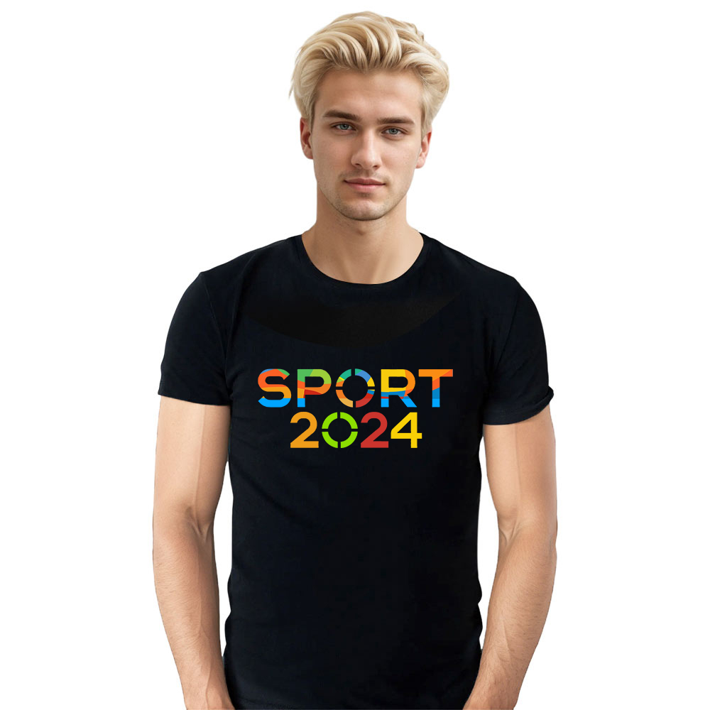 T-shirt Blanc et Noir 'Sport 2024' Ver.7
