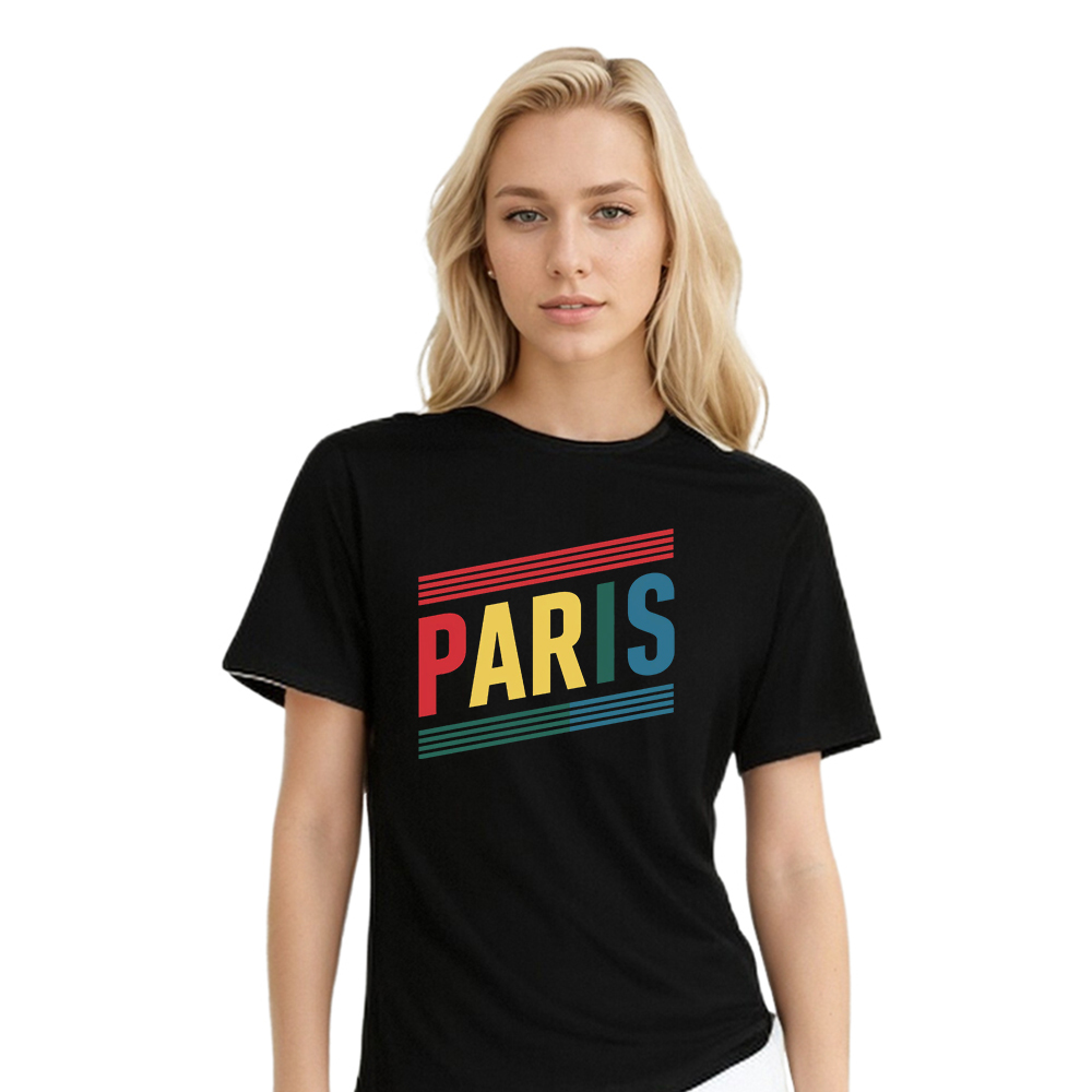 T-shirt Blanc et Noir 'Paris' Ver.H