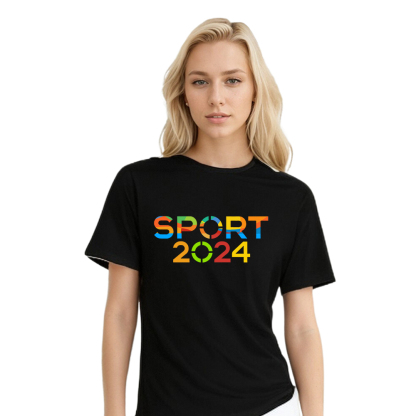 T-shirt Blanc et Noir 'Sport 2024' Ver.7