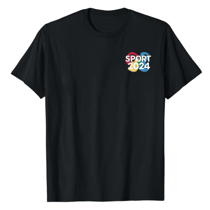 T-shirt Blanc et Noir 'Sport 2024' Ver.9