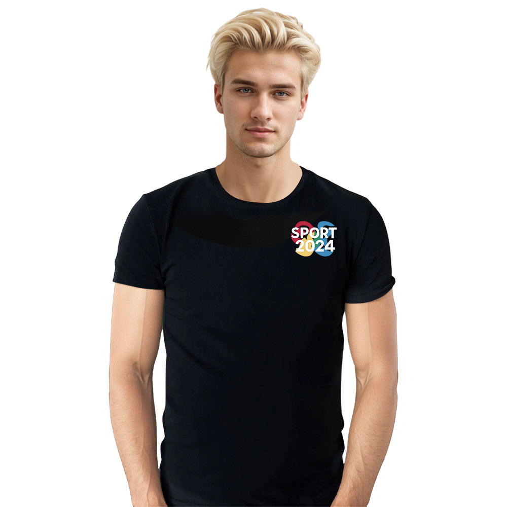 T-shirt Blanc et Noir 'Sport 2024' Ver.9