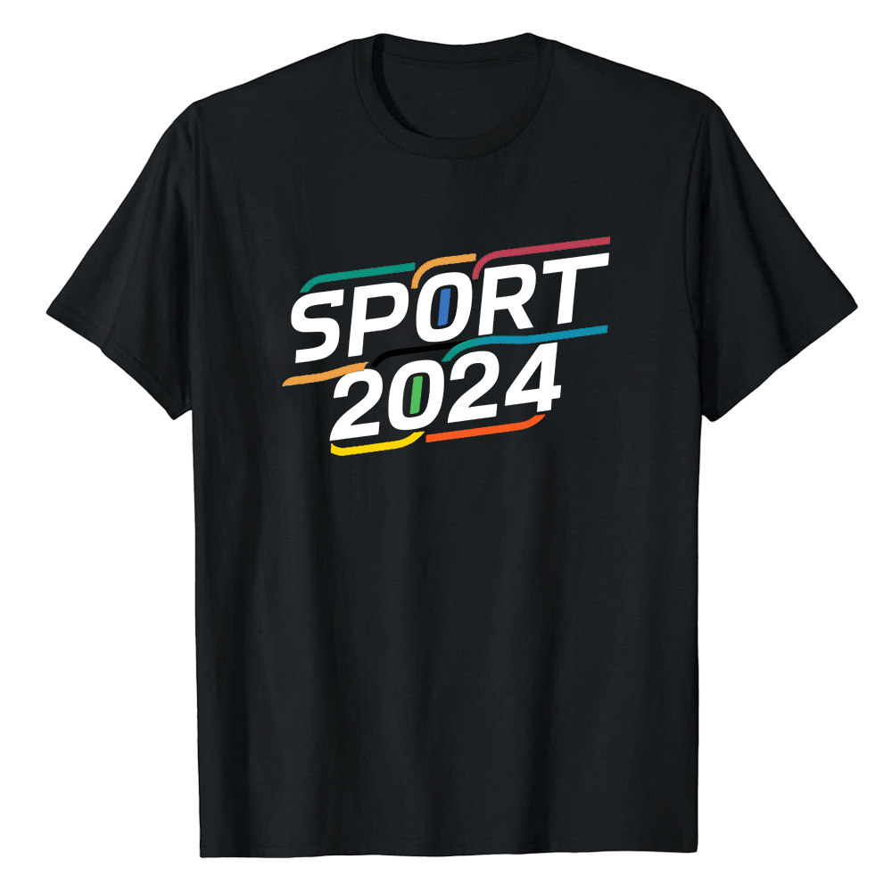 T-shirt Blanc et Noir 'Sport 2024' Ver.10
