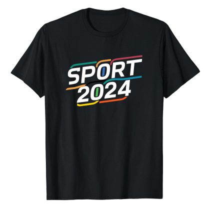 T-shirt Blanc et Noir 'Sport 2024' Ver.10