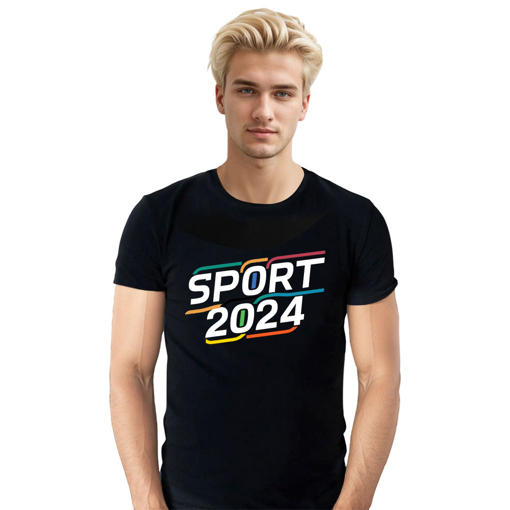 T-shirt Blanc et Noir 'Sport 2024' Ver.10