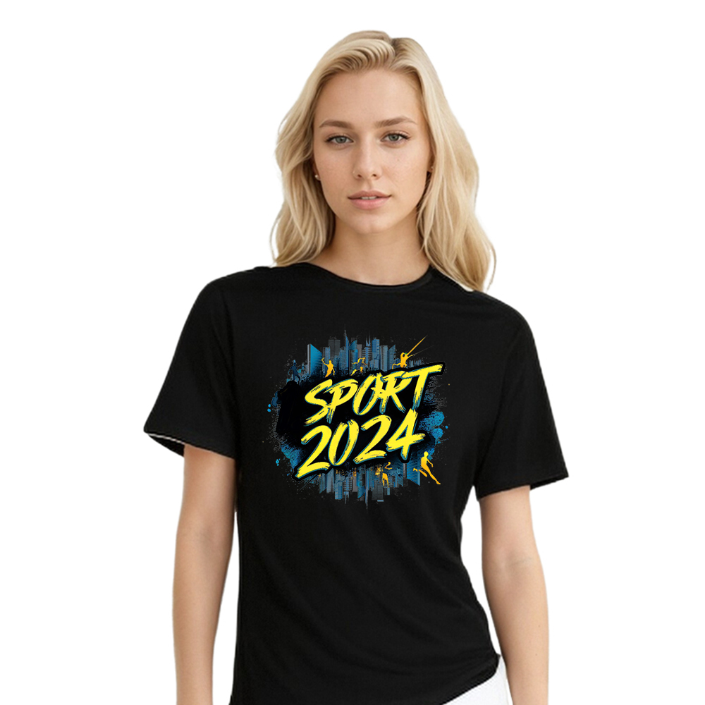 T-shirt Blanc et Noir 'Sport 2024'