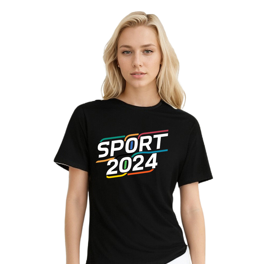 T-shirt Blanc et Noir 'Sport 2024' Ver.10