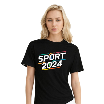 T-shirt Blanc et Noir 'Sport 2024' Ver.10