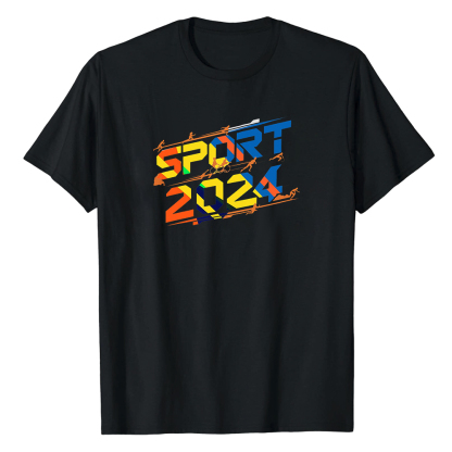 T-shirt Blanc et Noir 'Sport 2024' Ver.2