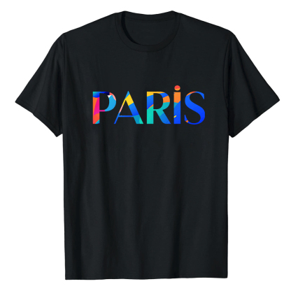 T-shirt Blanc et Noir 'Paris' Ver.C