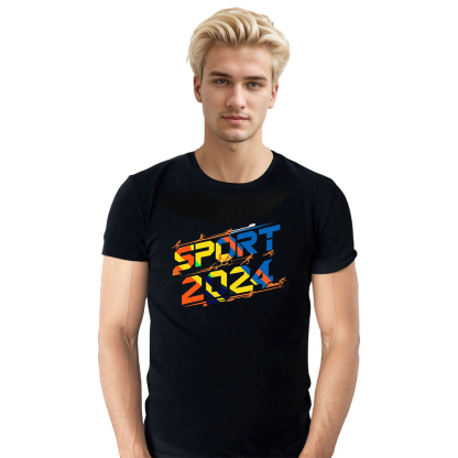 T-shirt Blanc et Noir 'Sport 2024' Ver.2