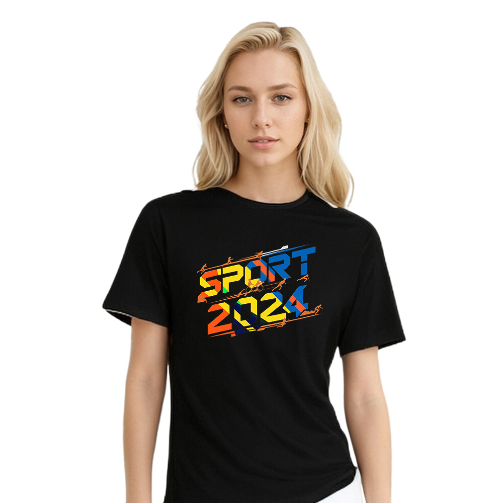 T-shirt Blanc et Noir 'Sport 2024' Ver.2