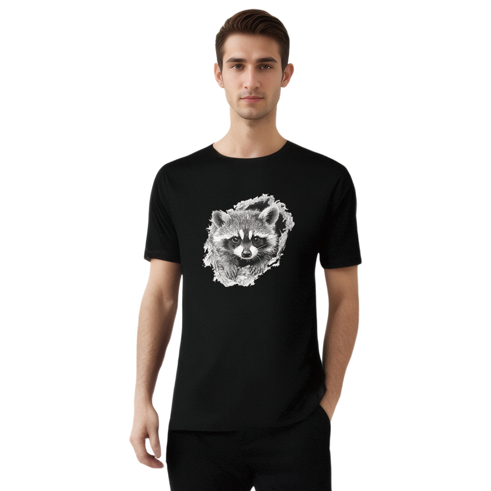 Animal Esquisse d'un Raton Laveur Mignon T-shirt Ver.2