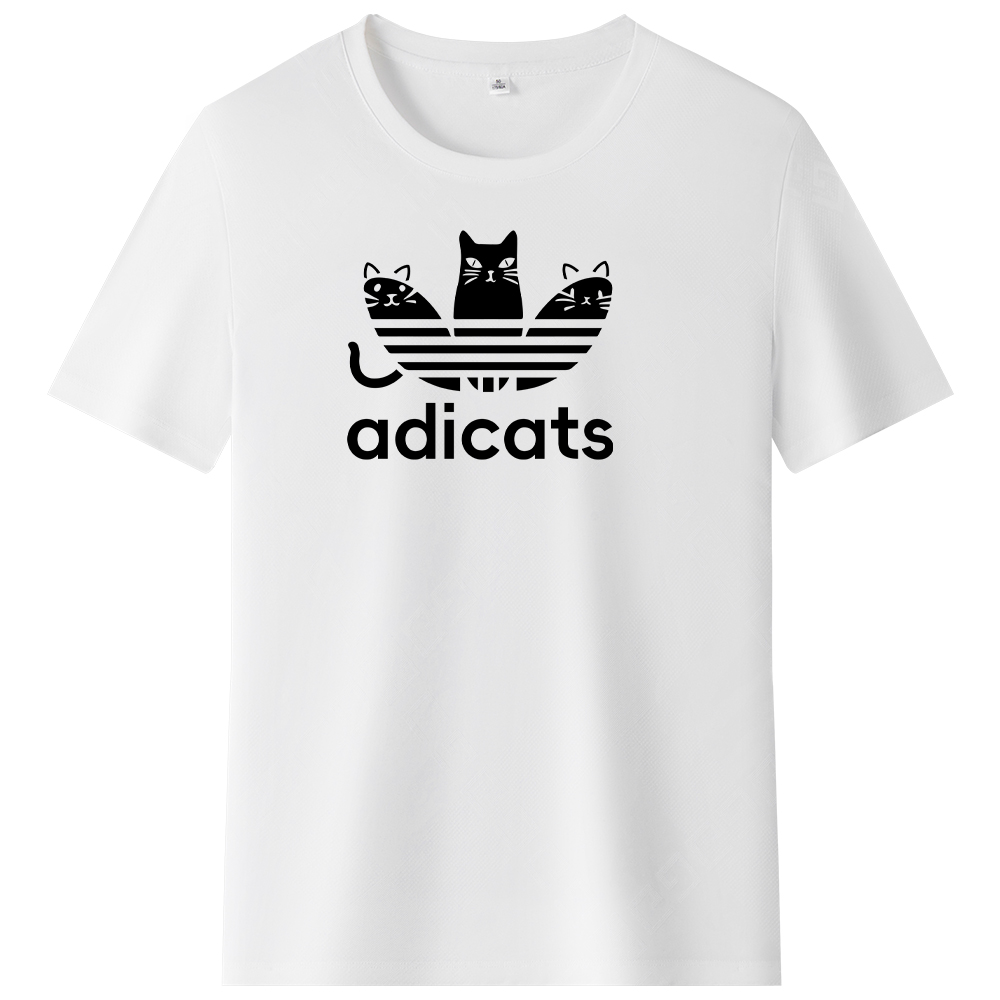 T-shirt Blanc et Noir Adicats Dessin Original Ver.2