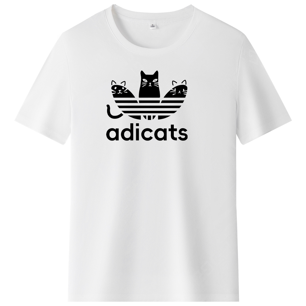T-shirt Blanc et Noir Adicats Dessin Original Ver.2