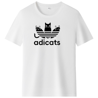 T-shirt Blanc et Noir Adicats Dessin Original Ver.2