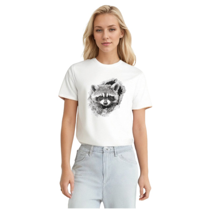 Animal Esquisse d'un Raton Laveur Mignon T-shirt Ver.2