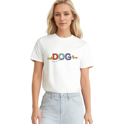 T-shirt Imprimé Blanc Animal 'Dog’ Chien Costume