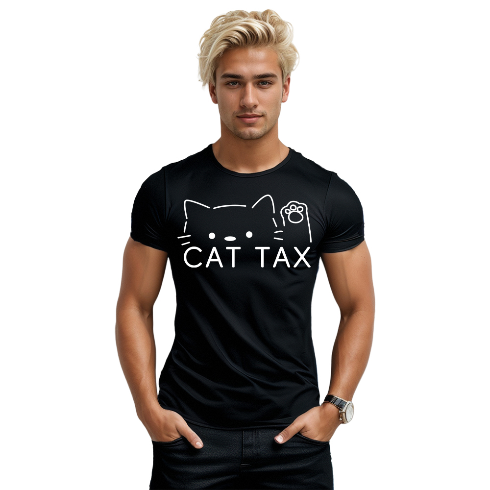 T-shirt Texte 'Cat Tax' Ver.3