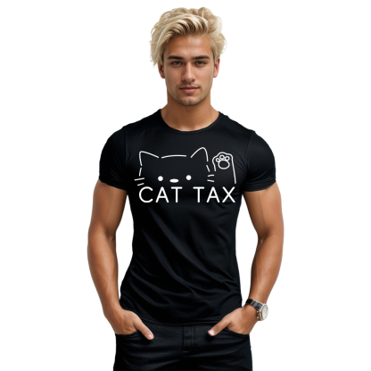 T-shirt Texte 'Cat Tax' Ver.3