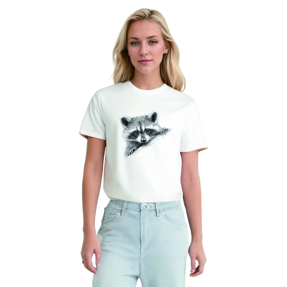 Animal Esquisse d'un Raton Laveur Mignon T-shirt Ver.3